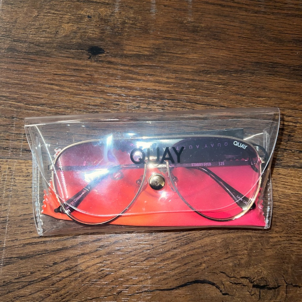 Quay x Lizzo Starry Eyed Pink Aviator Sunglasses